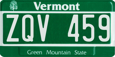 VT license plate ZQV459