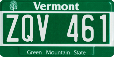 VT license plate ZQV461