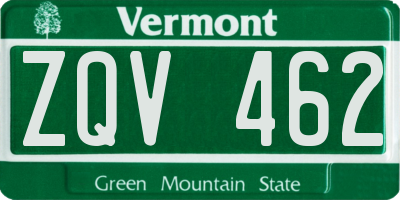 VT license plate ZQV462