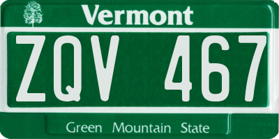 VT license plate ZQV467