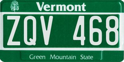VT license plate ZQV468