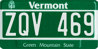 VT license plate ZQV469