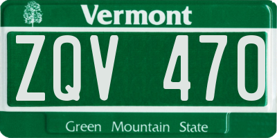 VT license plate ZQV470