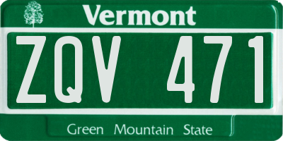 VT license plate ZQV471