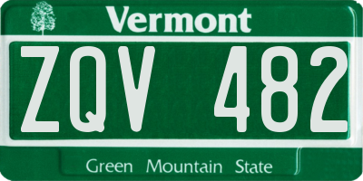 VT license plate ZQV482