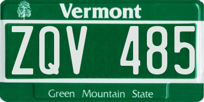 VT license plate ZQV485