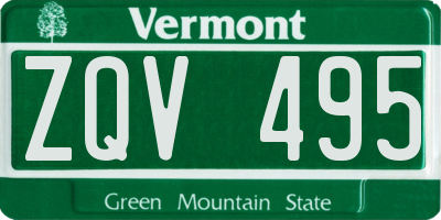 VT license plate ZQV495