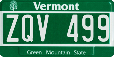 VT license plate ZQV499