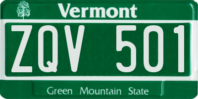 VT license plate ZQV501