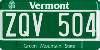VT license plate ZQV504
