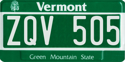 VT license plate ZQV505