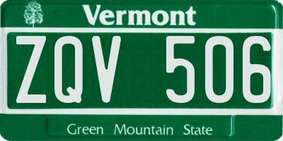 VT license plate ZQV506