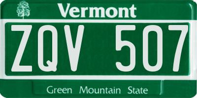 VT license plate ZQV507