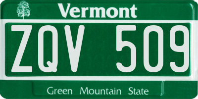 VT license plate ZQV509