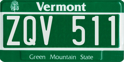 VT license plate ZQV511