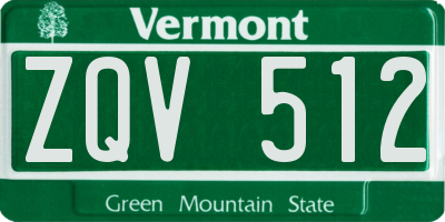 VT license plate ZQV512