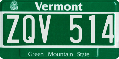 VT license plate ZQV514