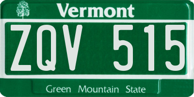 VT license plate ZQV515