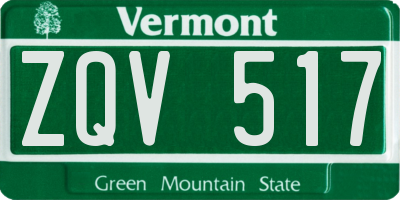 VT license plate ZQV517