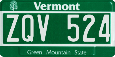VT license plate ZQV524