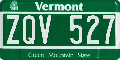 VT license plate ZQV527