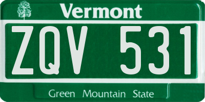 VT license plate ZQV531