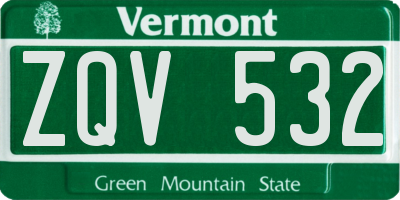 VT license plate ZQV532