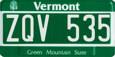 VT license plate ZQV535
