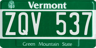 VT license plate ZQV537
