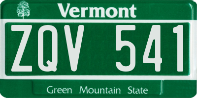 VT license plate ZQV541