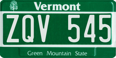VT license plate ZQV545