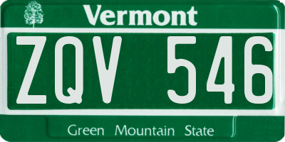 VT license plate ZQV546