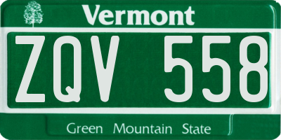 VT license plate ZQV558