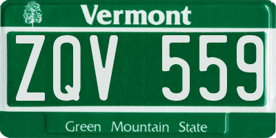 VT license plate ZQV559
