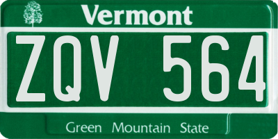 VT license plate ZQV564
