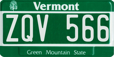VT license plate ZQV566