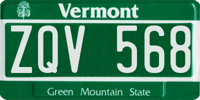 VT license plate ZQV568