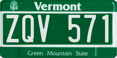 VT license plate ZQV571