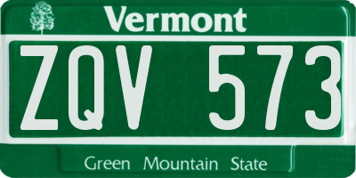 VT license plate ZQV573