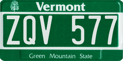 VT license plate ZQV577