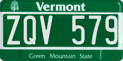 VT license plate ZQV579