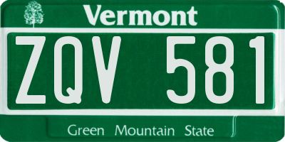 VT license plate ZQV581