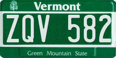 VT license plate ZQV582