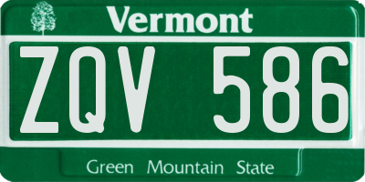 VT license plate ZQV586