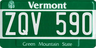 VT license plate ZQV590
