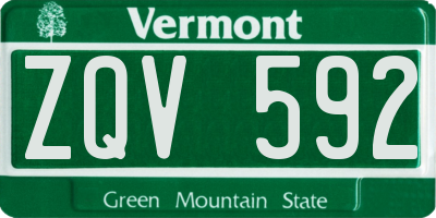 VT license plate ZQV592