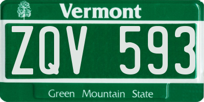 VT license plate ZQV593
