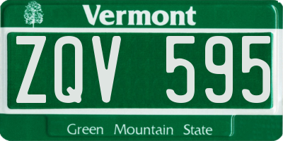 VT license plate ZQV595