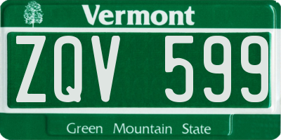 VT license plate ZQV599