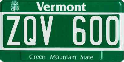 VT license plate ZQV600